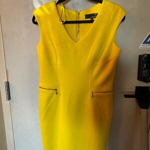 Yellow Dress with Zipper Details